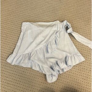 Princess Polly light blue shorts with tie on side